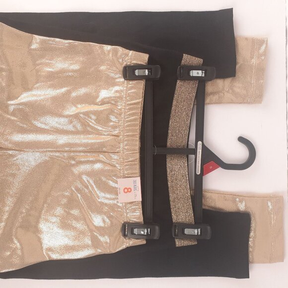 365 Kids Garanimals Girls Shimmer Leggings 2-Pack Gold, Black Elastic Waistband - Picture 9 of 11